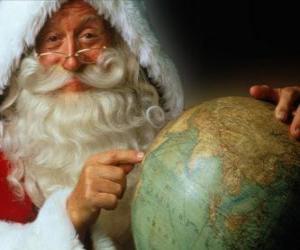 yapboz Noel Baba bir dünya ile